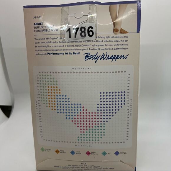 Body Wrappers total stretch tights A91/X ADULT
CONVERTIBLE FOOT s/m - Picture 2 of 2